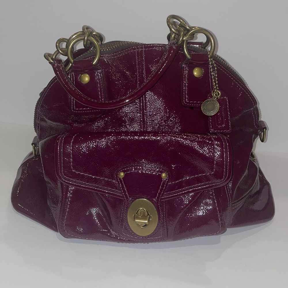 Y2K Coach Francine bag in purple patent leather